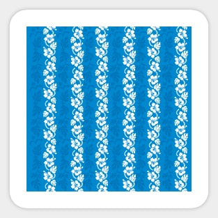 Hawaii Vintage Floral Pattern Blue White Sticker